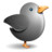 twitter bird grey Icon
